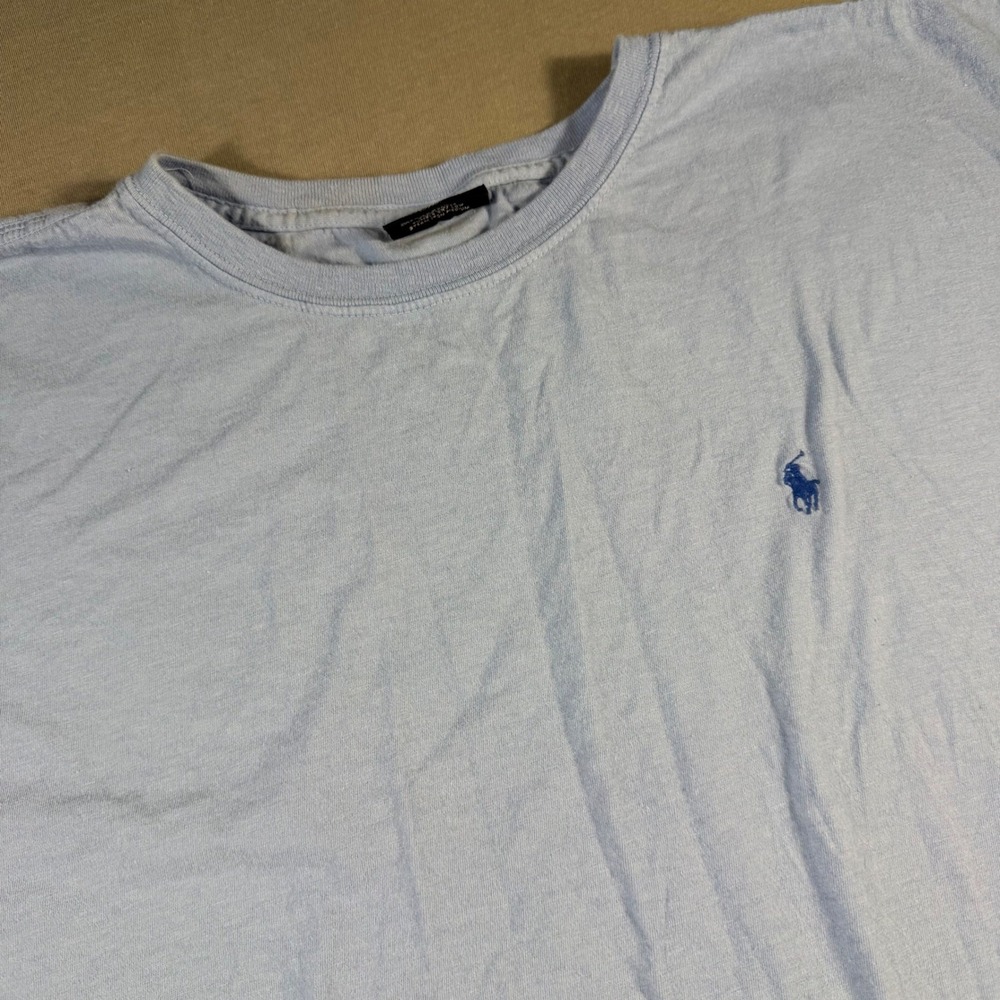 Polo Ralph Lauren Mens XXL Light Blue Cotton Short Sleeve Pony Logo T-Shirt